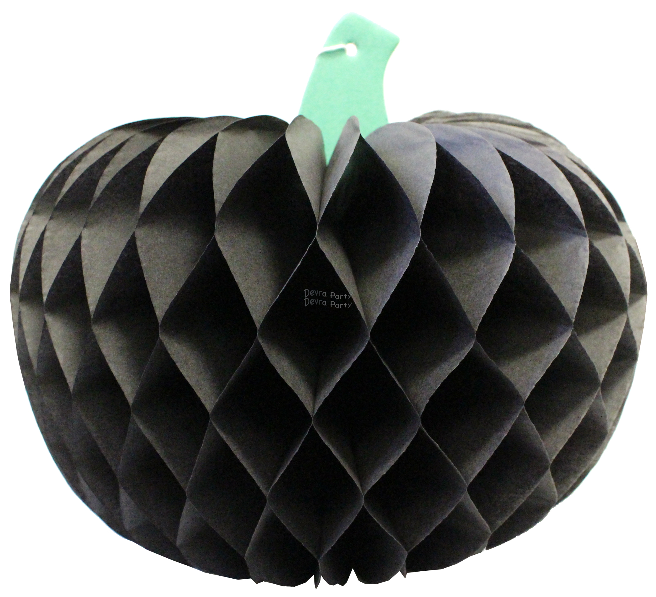 (image for) Tissue Paper Pumpkin Decoration, 10 Inch, Black (12 pcs)
