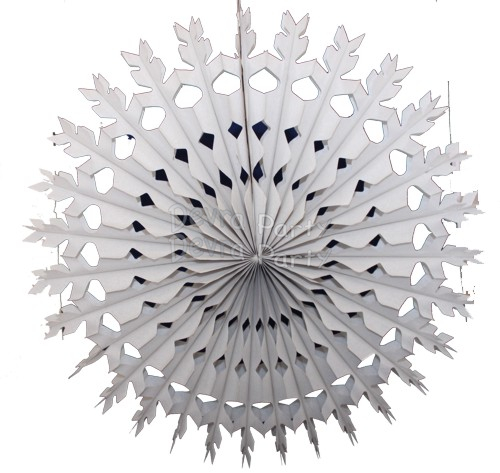 (image for) 28 Inch Tissue Paper Snowflake Decoration Gray (12 pcs)