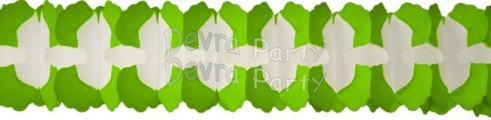 (image for) 12 Foot Cross Garland Decoration Lime Green & White (12 pcs)