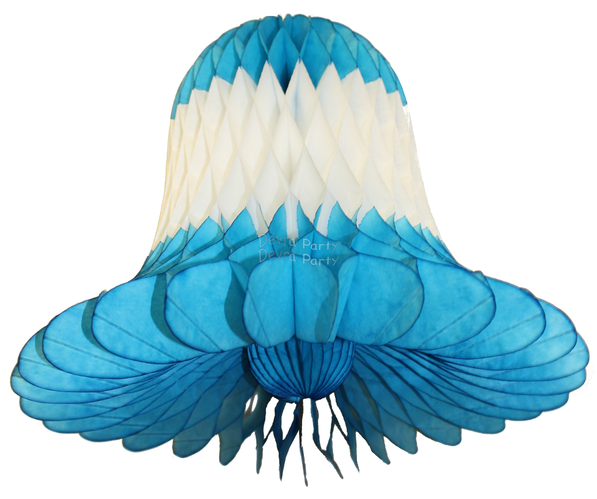 (image for) Turquoise White Bell Decoration (12 Pieces)