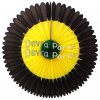 (image for) 13 Inch Jamaican Black/Yellow/Green Fan Decorations (12 PCS)