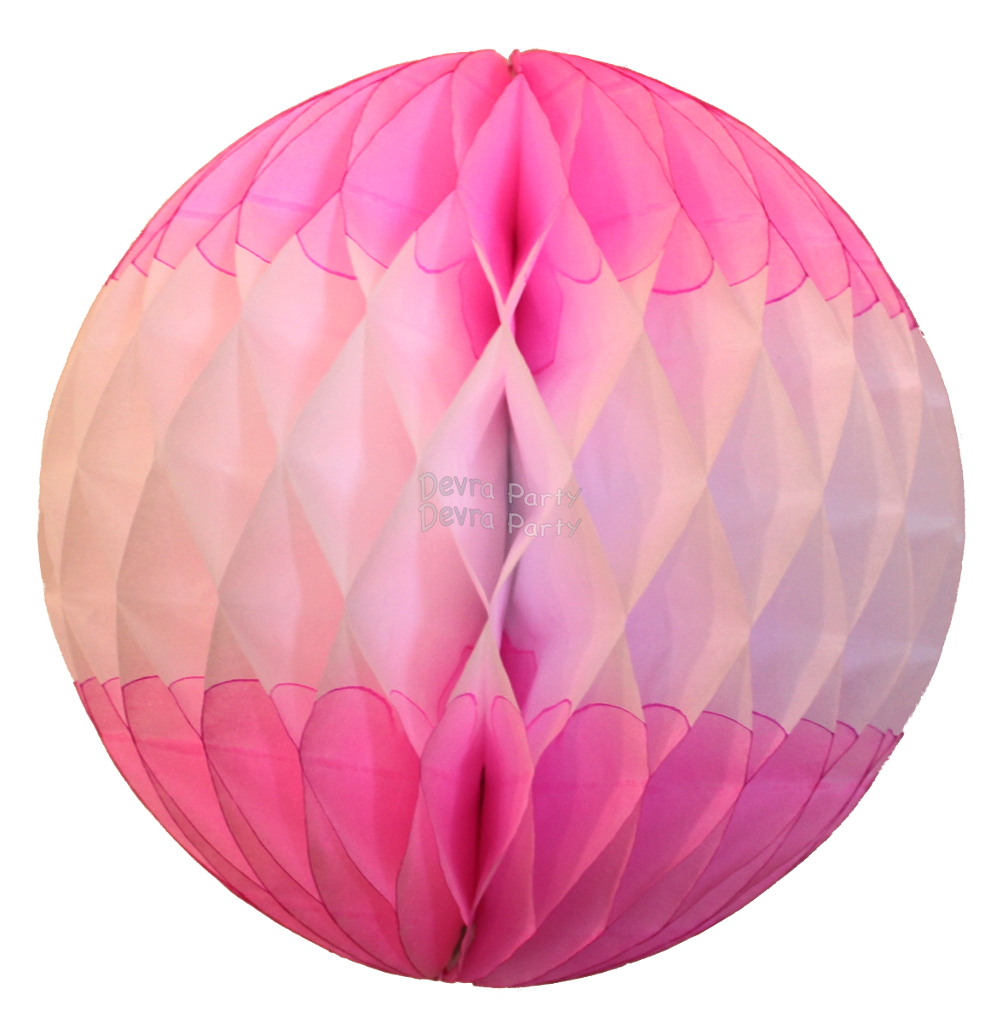 (image for) Pink and White Honeycomb Tissue Paper Balls (12 pcs)