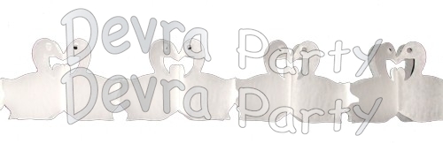 6 Foot Tissue Paper Swan Garland (12 pcs) - Click Image to Close