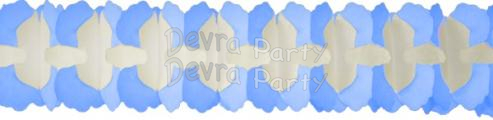 (image for) 12 Foot Cross Garland Decoration Cool Blue & White (12 pcs)