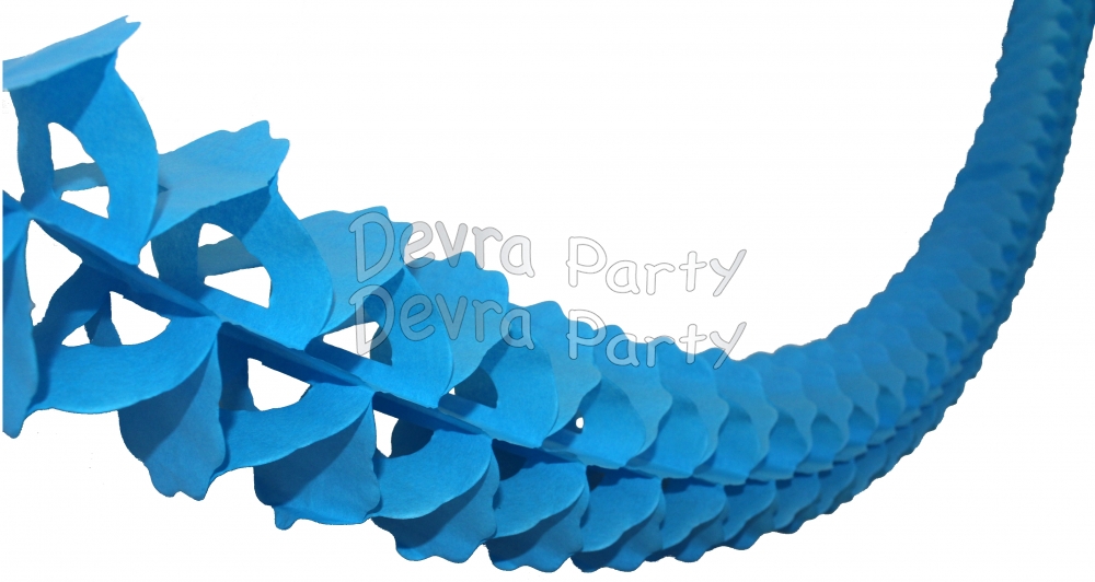 12 Foot Turquoise Oval Garland (12 pcs) - Click Image to Close