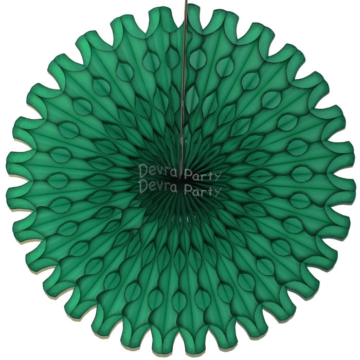 (image for) Dark Green 18 Inch Tissue Paper Fan (12 Pieces)