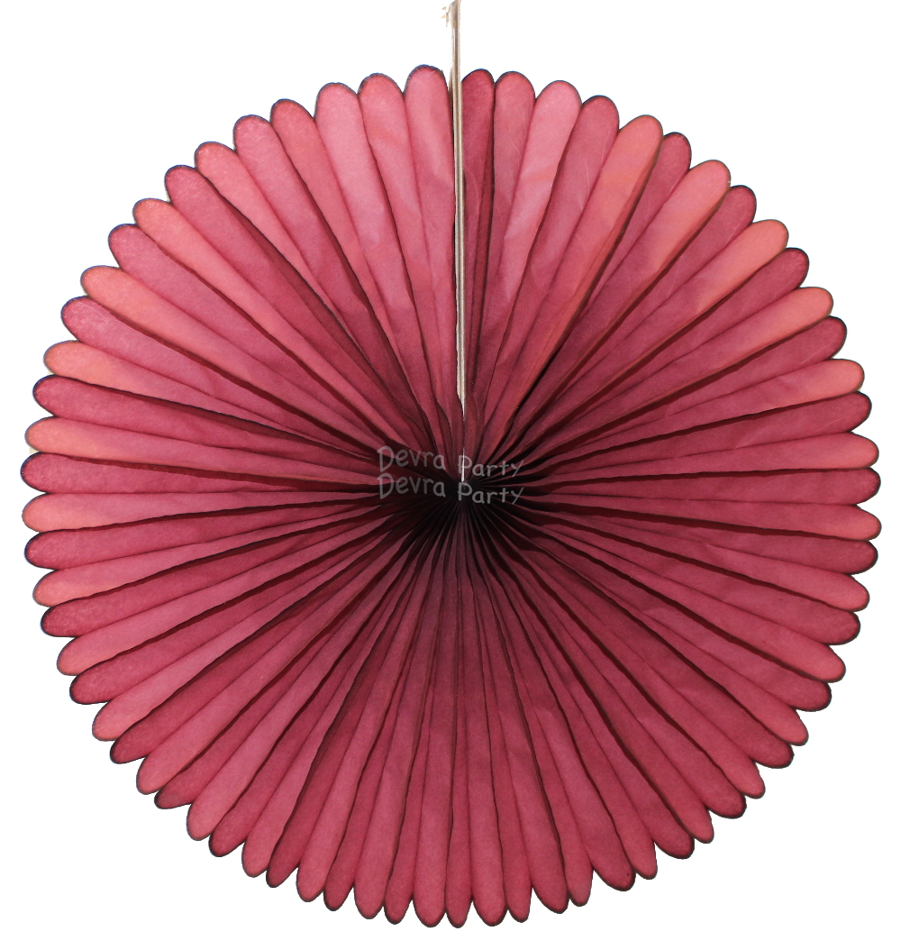 (image for) 27 Inch Maroon Deluxe Fan Decorations (12 pcs)