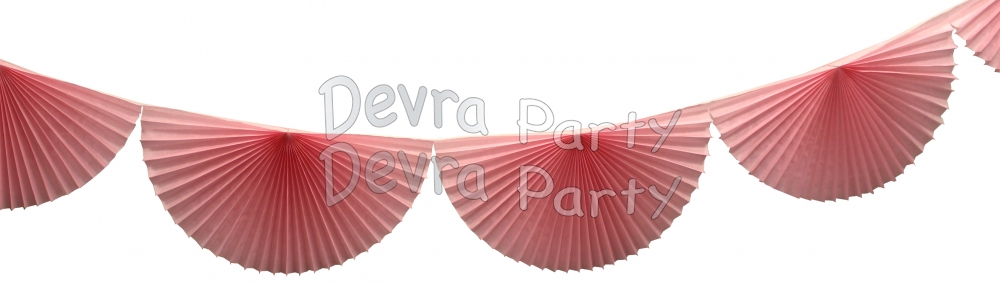 Pink 10 Foot Bunting Fan Garland (12 pcs) - Click Image to Close