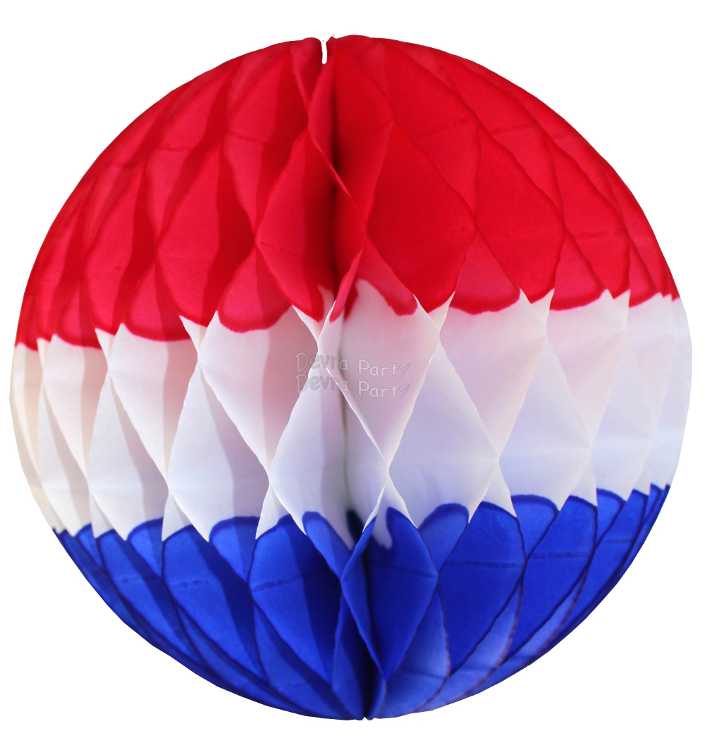 (image for) Red White and Blue Patriotic Tissue Ball Decorations (12 pcs)
