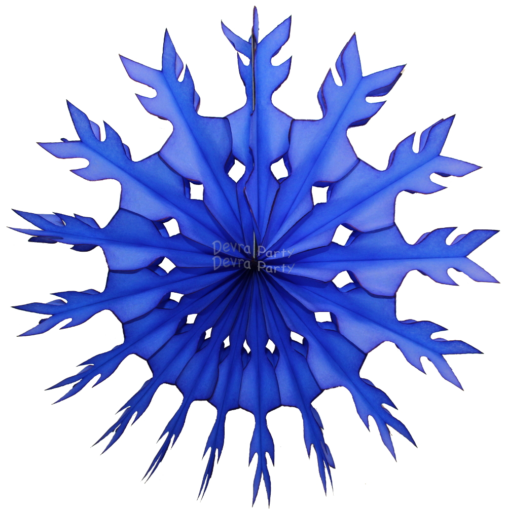 (image for) 15 Inch Dark Blue Tissue Paper Snowflake Decoration (12 pcs)