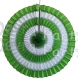 16 Inch Striped Tissue Paper Fan Lime Green and White (12 pcs)