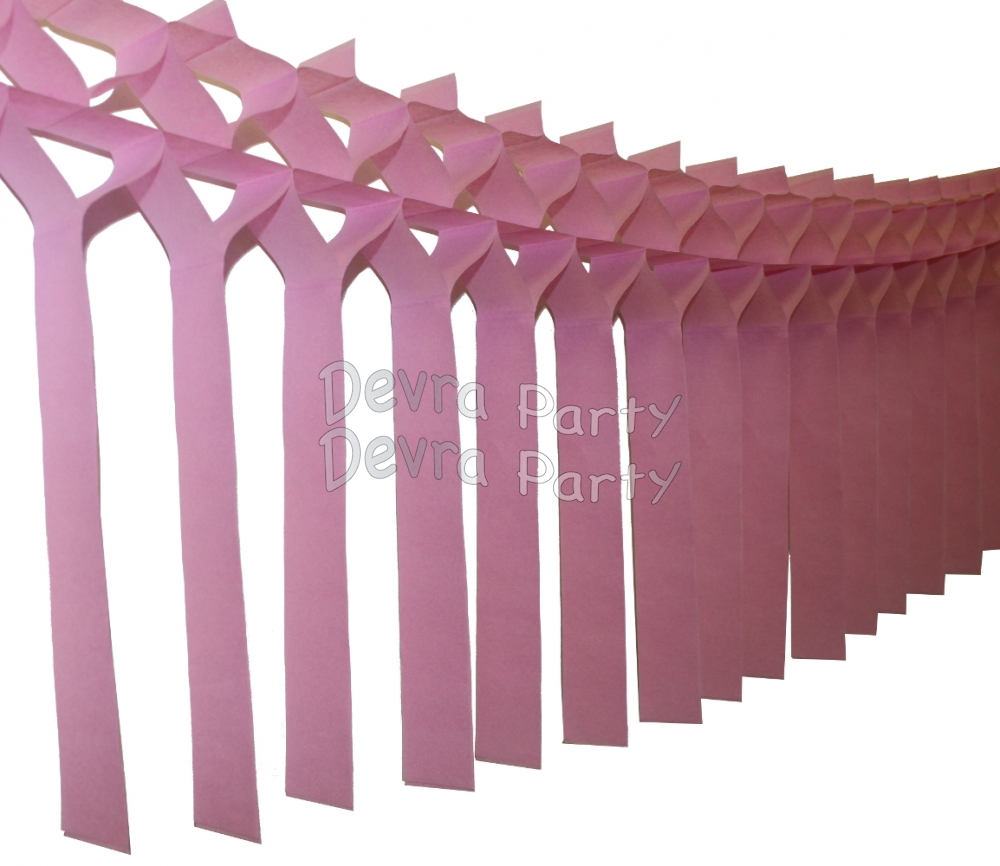 Dusty Rose Streamer Garland Decoration (12 pcs) - Click Image to Close