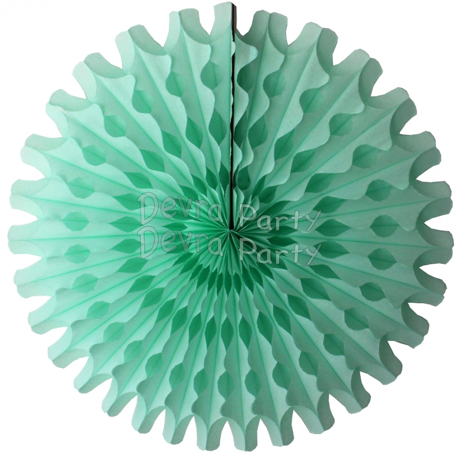Mint Green 18 Inch Tissue Paper Fan (12 Pieces) - Click Image to Close