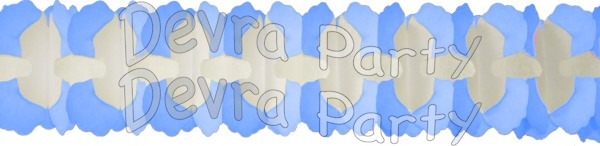 12 Foot Cross Garland Decoration Cool Blue & White (12 pcs) - Click Image to Close