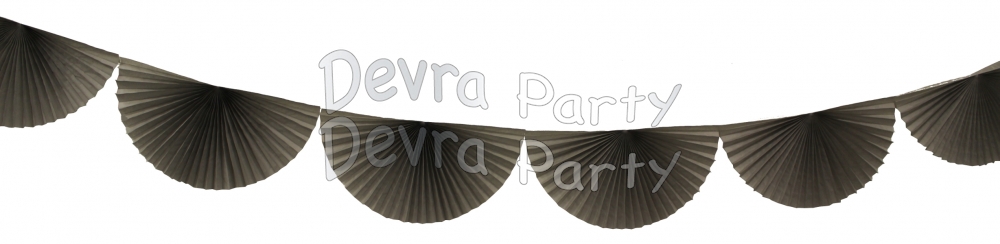 Gray 10 Foot Bunting Fan Garland (12 pcs) - Click Image to Close