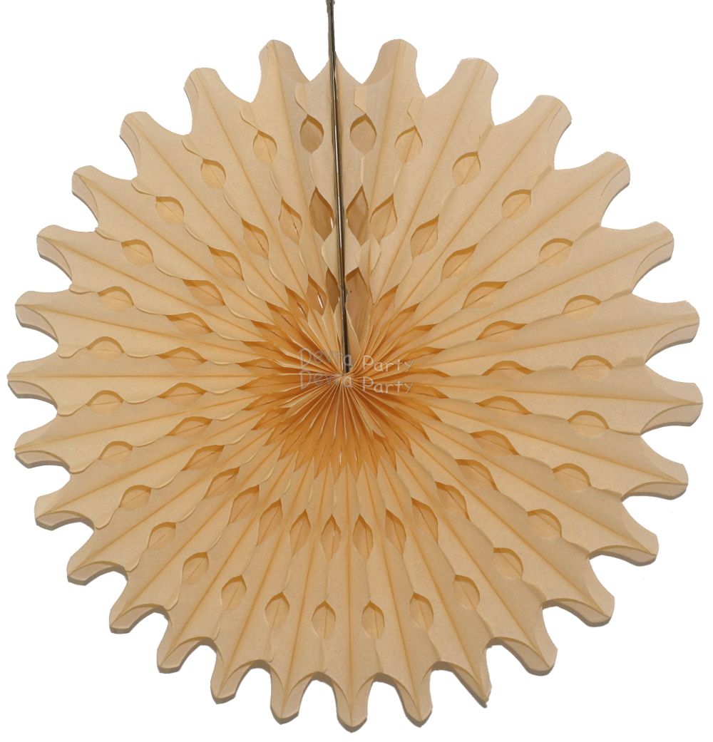 (image for) Classic and Vintage Ivory 18 Inch Tissue Paper Fan (12 Pieces)