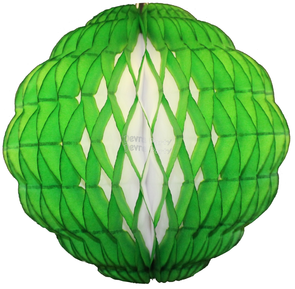 (image for) 14 Inch Puff Ball Light Green and White (12 pcs)