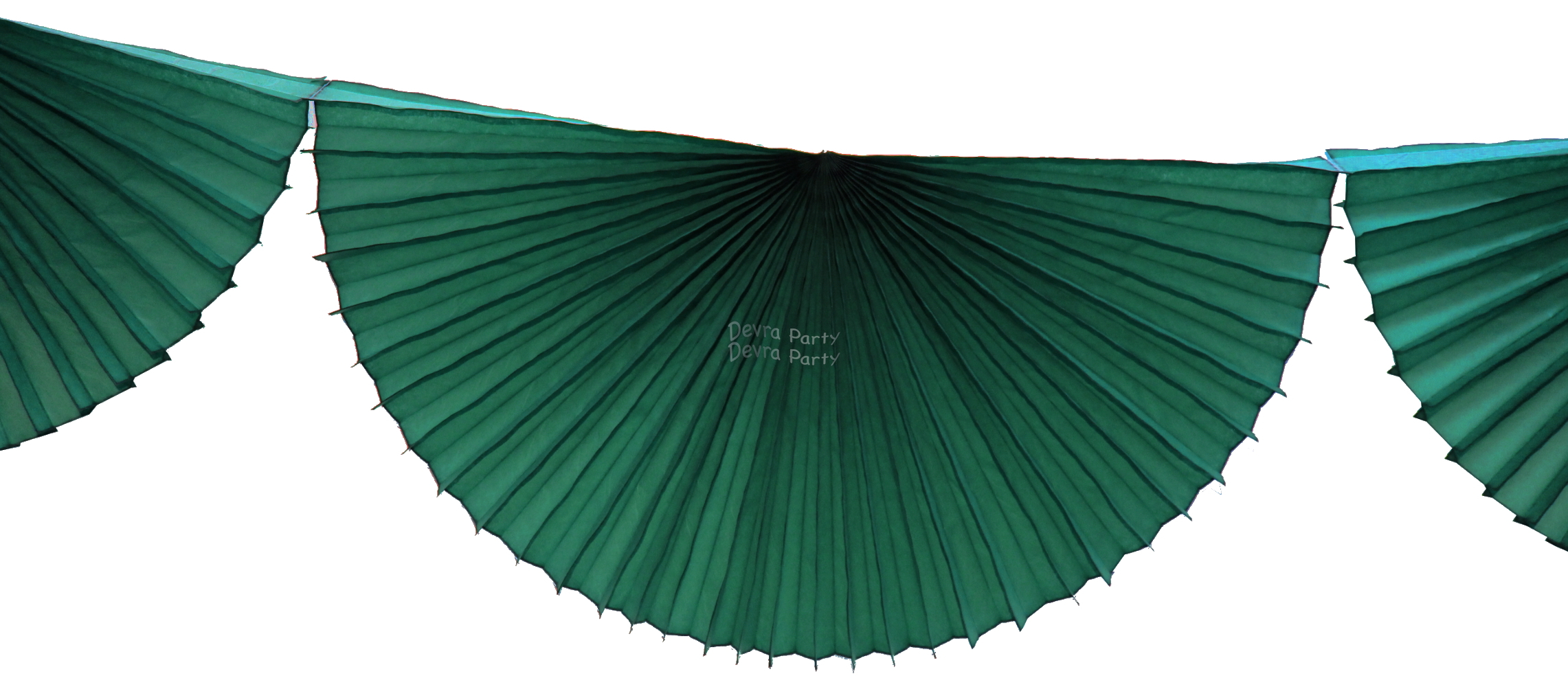 (image for) Dark Green 10 Foot Bunting Fan Garland (12 pcs)
