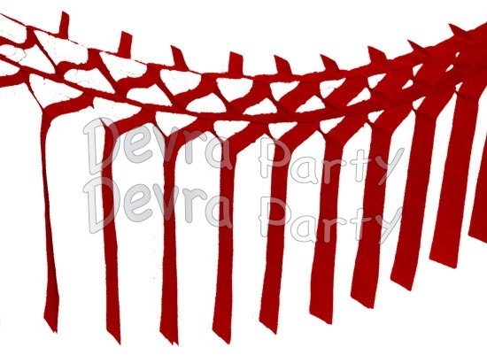 Red Streamer Garland Decoration (12 pcs) - Click Image to Close