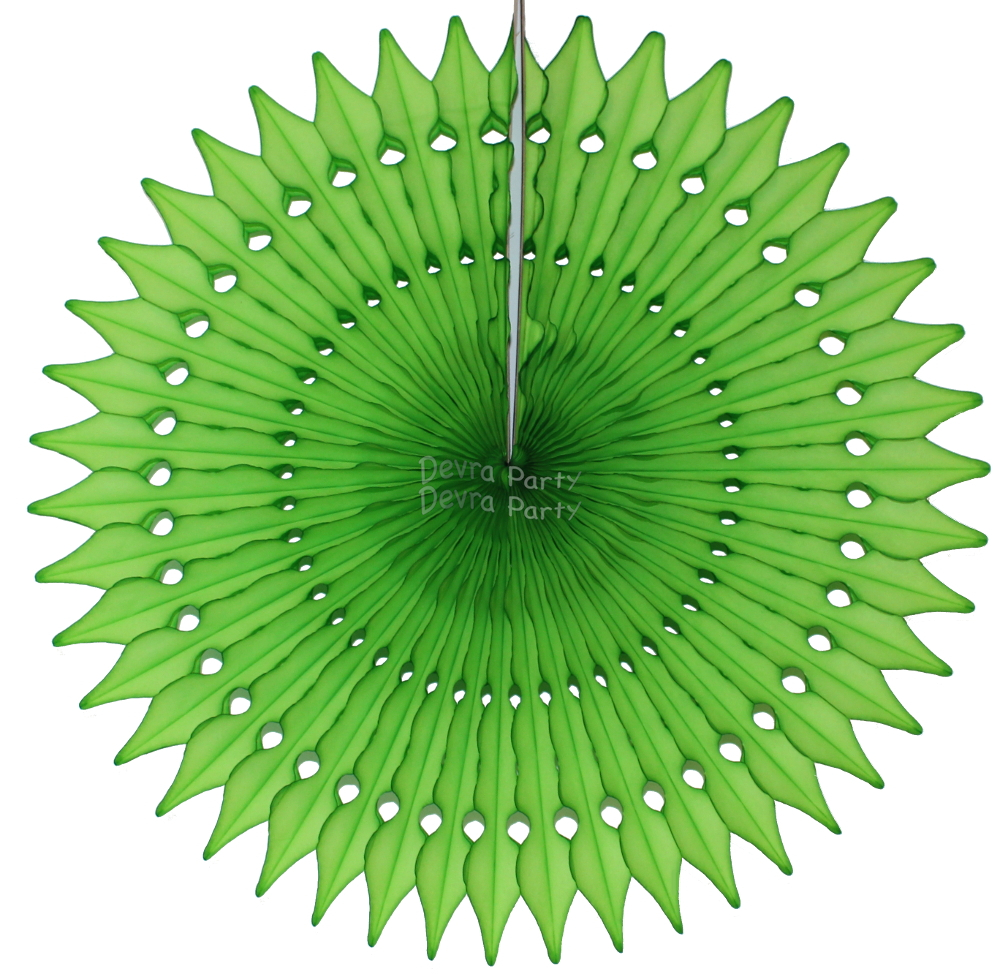 (image for) 21 Inch Tissue Fan Lime Green (12 pcs)