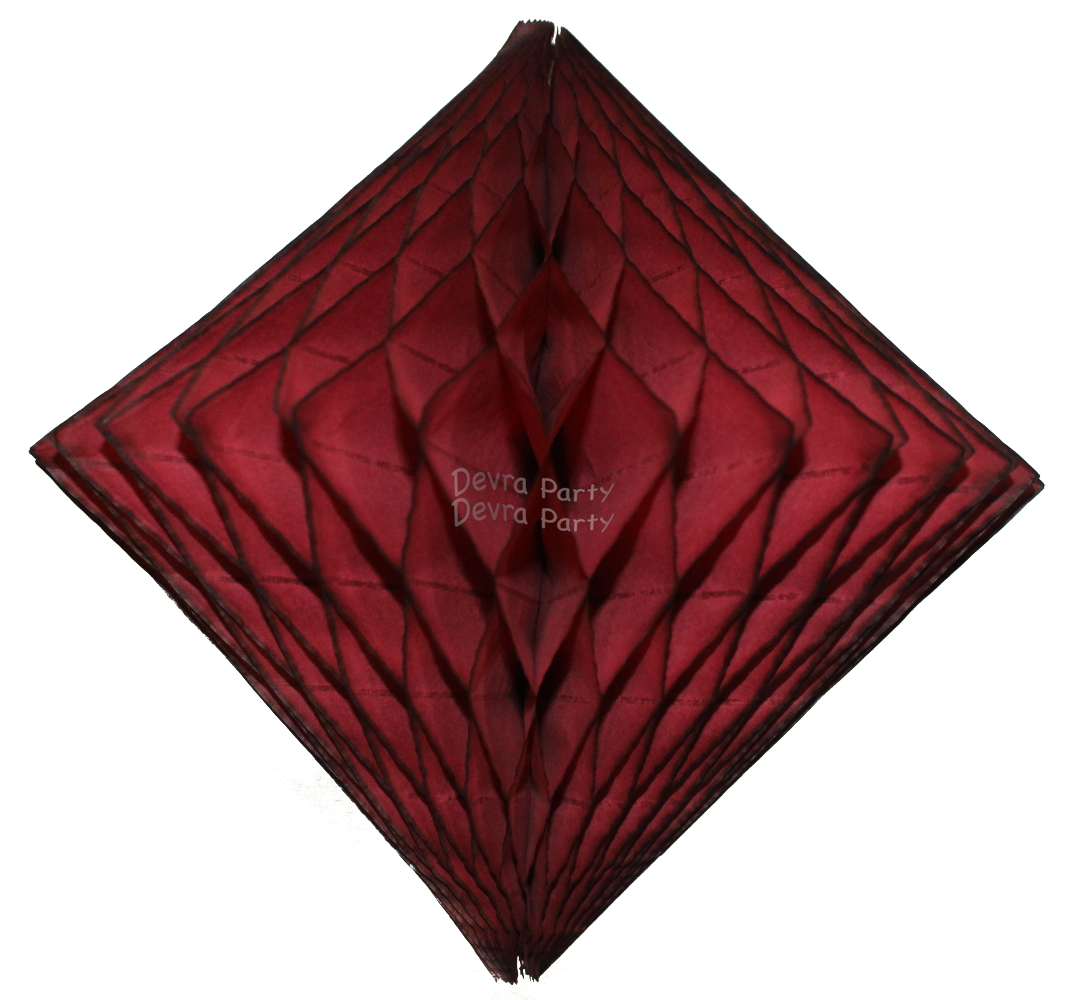(image for) Maroon (Dyed Burgundy) Hanging Diamond Decoration (12 pcs)