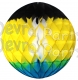 Bahamian Black/Yellow/Turquoise Tissue Paper Balls (12 pcs)