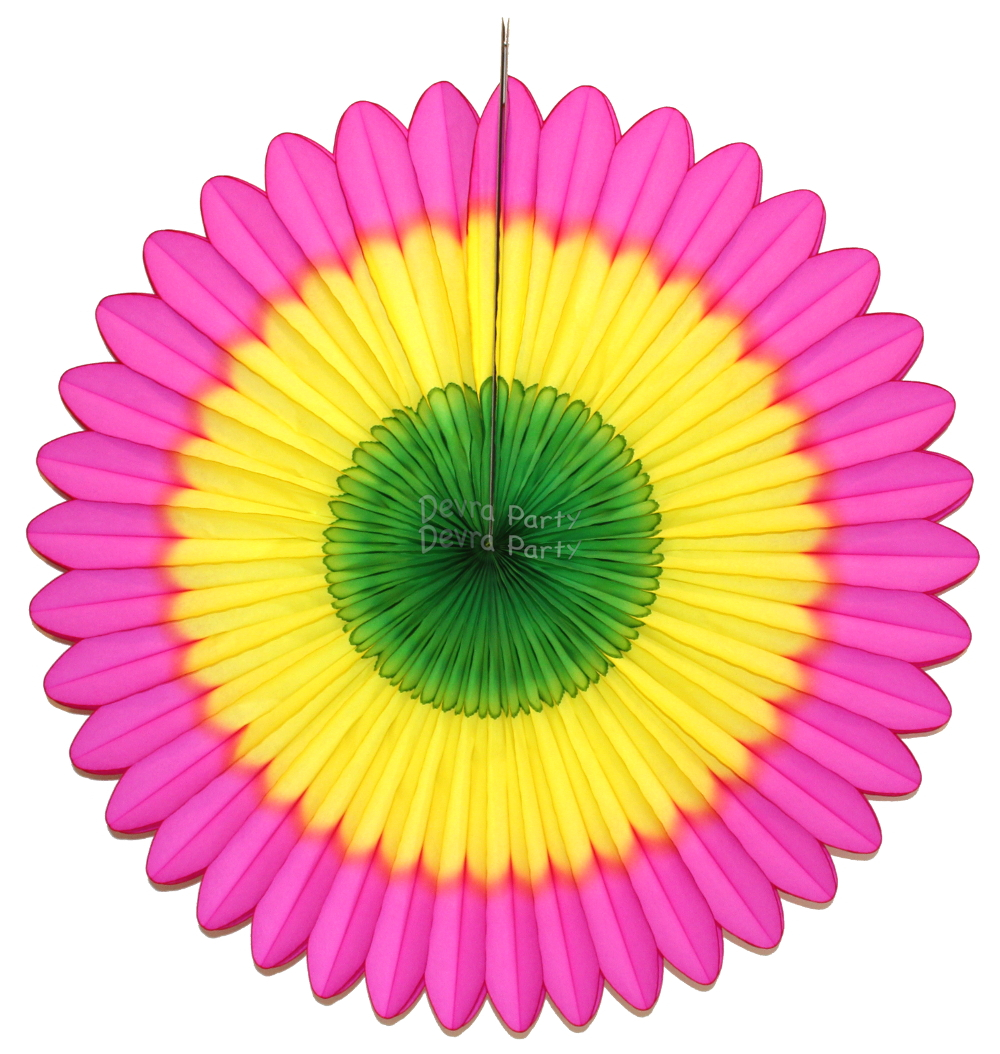 (image for) 27 Inch Deluxe Fan Cerise Yellow Green (12 pcs)