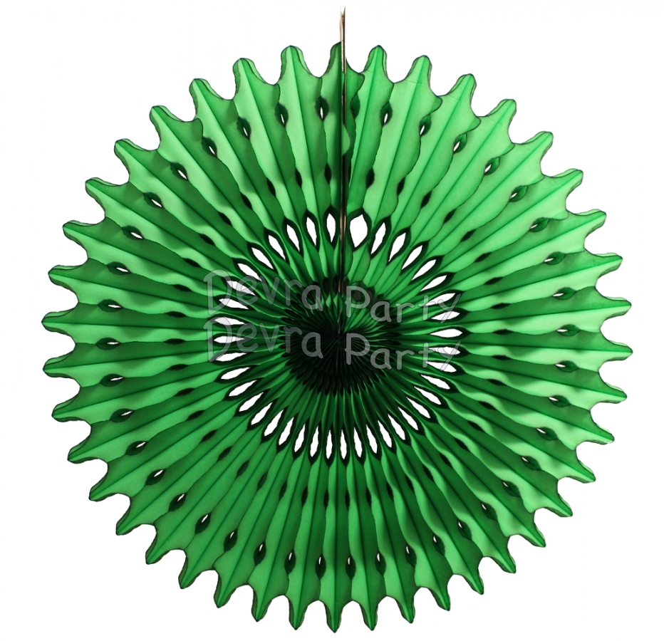 26 Inch Tissue Fan Dark Green (12 pcs) - Click Image to Close