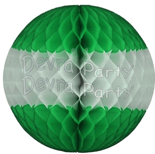 Green and White Tissue Decoration Balls (12 pcs) - Click Image to Close