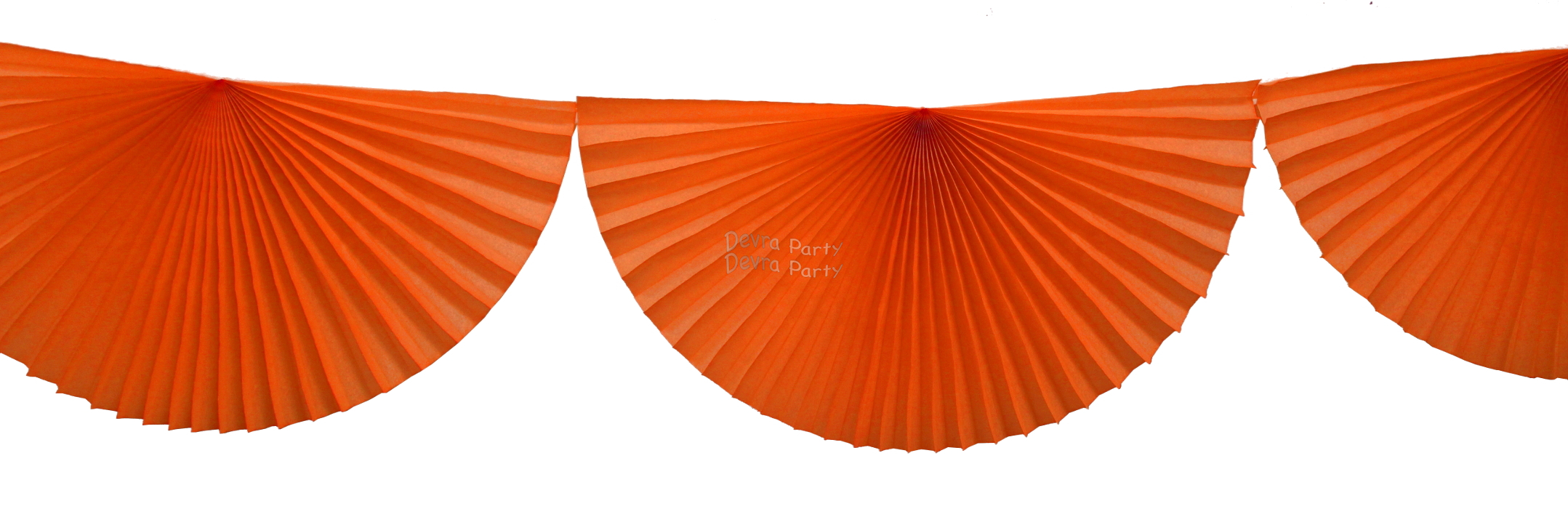 (image for) Orange 10 Foot Bunting Fan Garland (12 pcs)