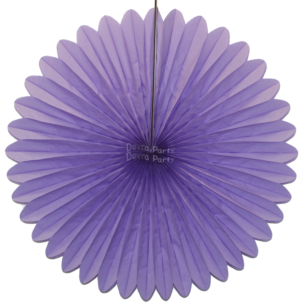 (image for) 27 Inch Lavender Tissue Paper Deluxe Fan (12 pcs)