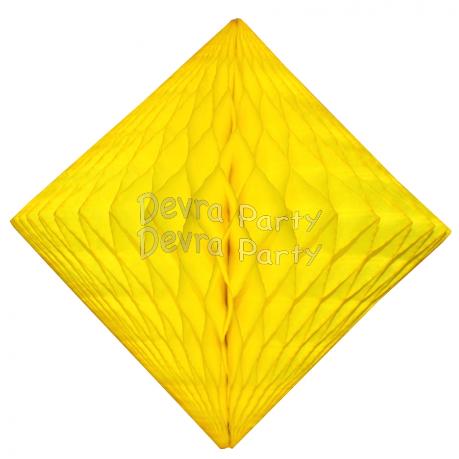 Yellow Hanging Diamond Decoration (12 pcs) - Click Image to Close