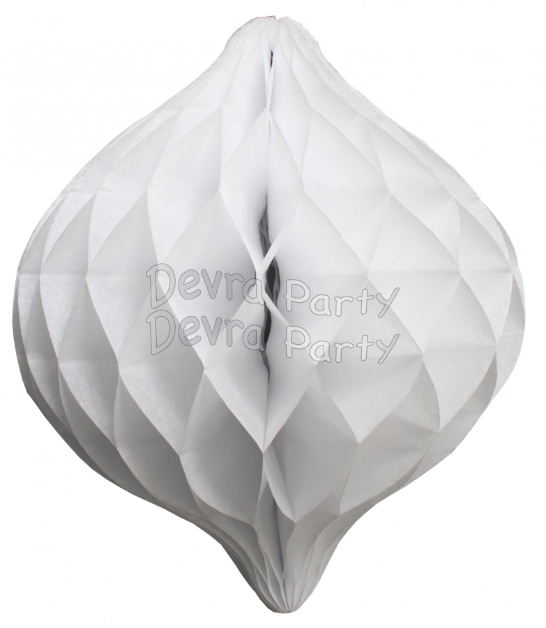 12 Inch Oval Spinning Top Ornament Decoration - White (12 pcs) - Click Image to Close