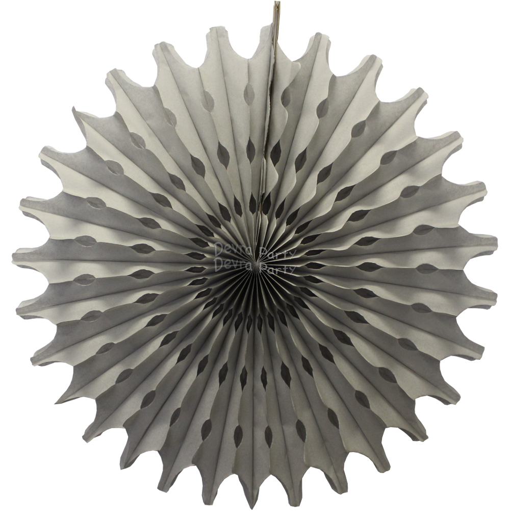 (image for) Gray 18 Inch Tissue Paper Fan (12 Pieces)