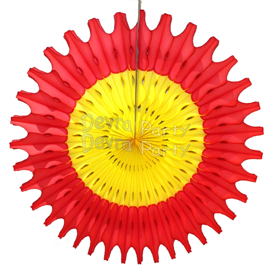 Red Yellow 18 Inch Fan Decoration (12 pcs) - Click Image to Close