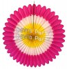 (image for) 27 Inch Deluxe Fan Hot Pink White Yellow (12 pcs)