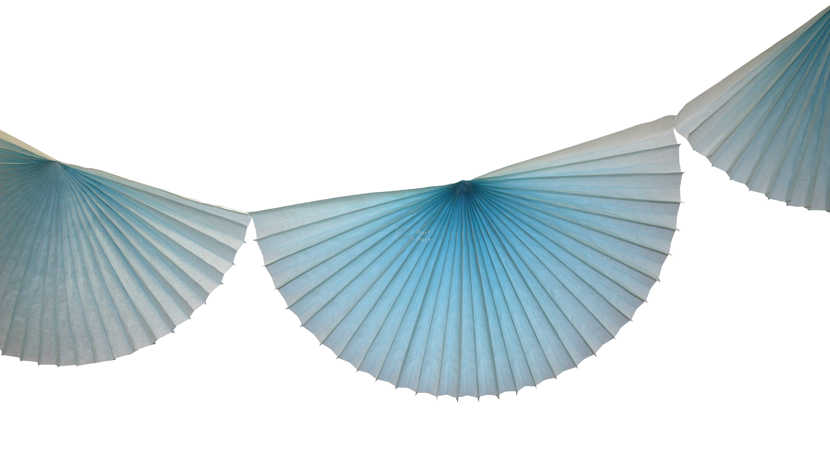 (image for) Light Blue 10 Foot Bunting Fan Garland (12 pcs)