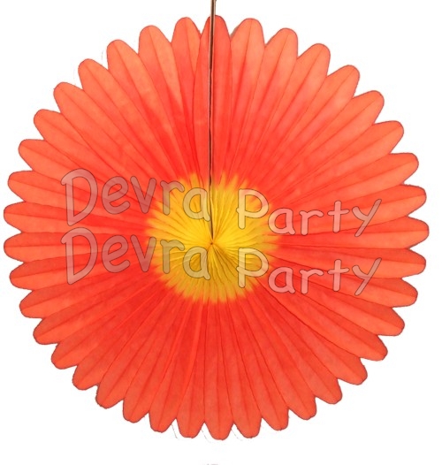 25 Inch Tissue Paper Daisy Fan (12 pcs) - Click Image to Close