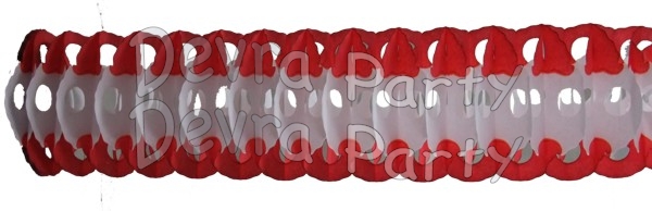 Red Full Tissue Garland (12 pcs) - Click Image to Close