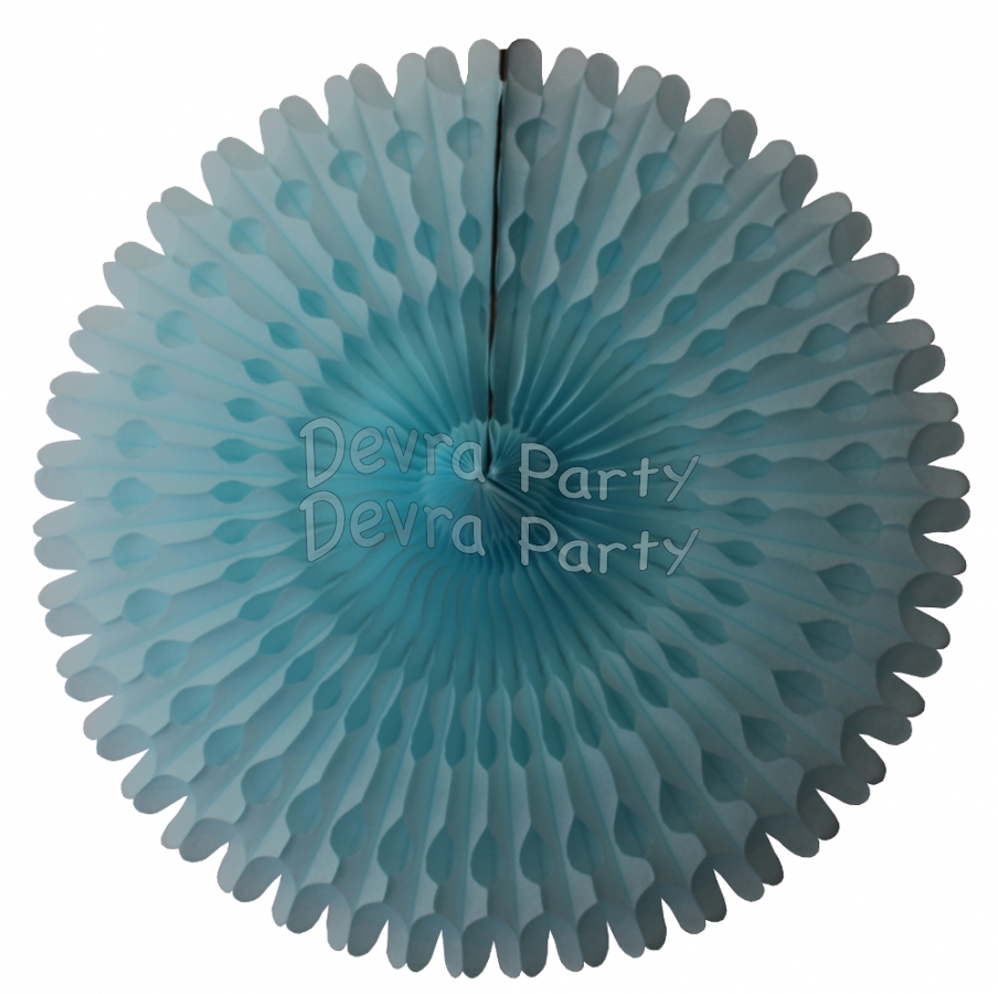 26 Inch Tissue Fan Light Blue (12 pcs) - Click Image to Close