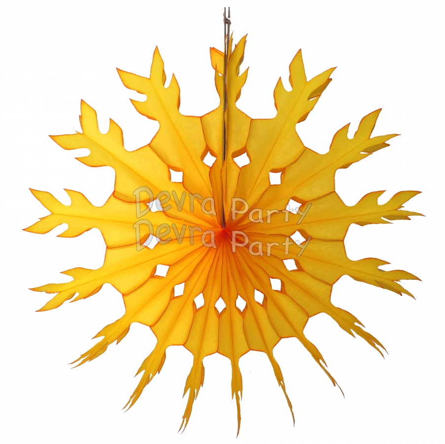 15 Inch Gold Tissue Paper Snowflake Decoration (12 pcs) - Click Image to Close