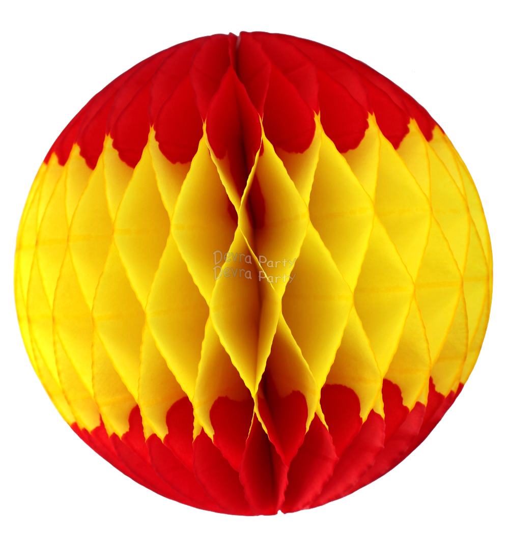 (image for) Red Yellow Red Honeycomb Tissue Paper Ball (12 pcs)