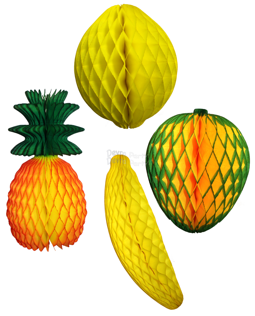 (image for) Tropical Honeycomb Fruit Decoration Kit, 15 Inch (16 pieces)