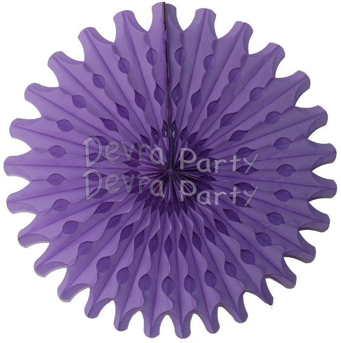 Lavender 18 Inch Tissue Paper Fan (12 Pieces) - Click Image to Close