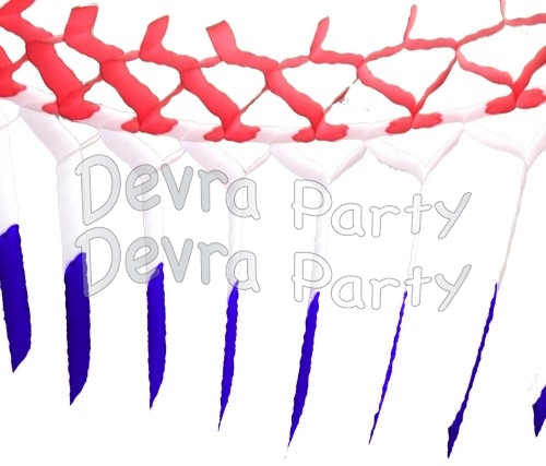 Patriotic Red, White, Blue Streamer Garland Decoration (12 pcs) - Click Image to Close