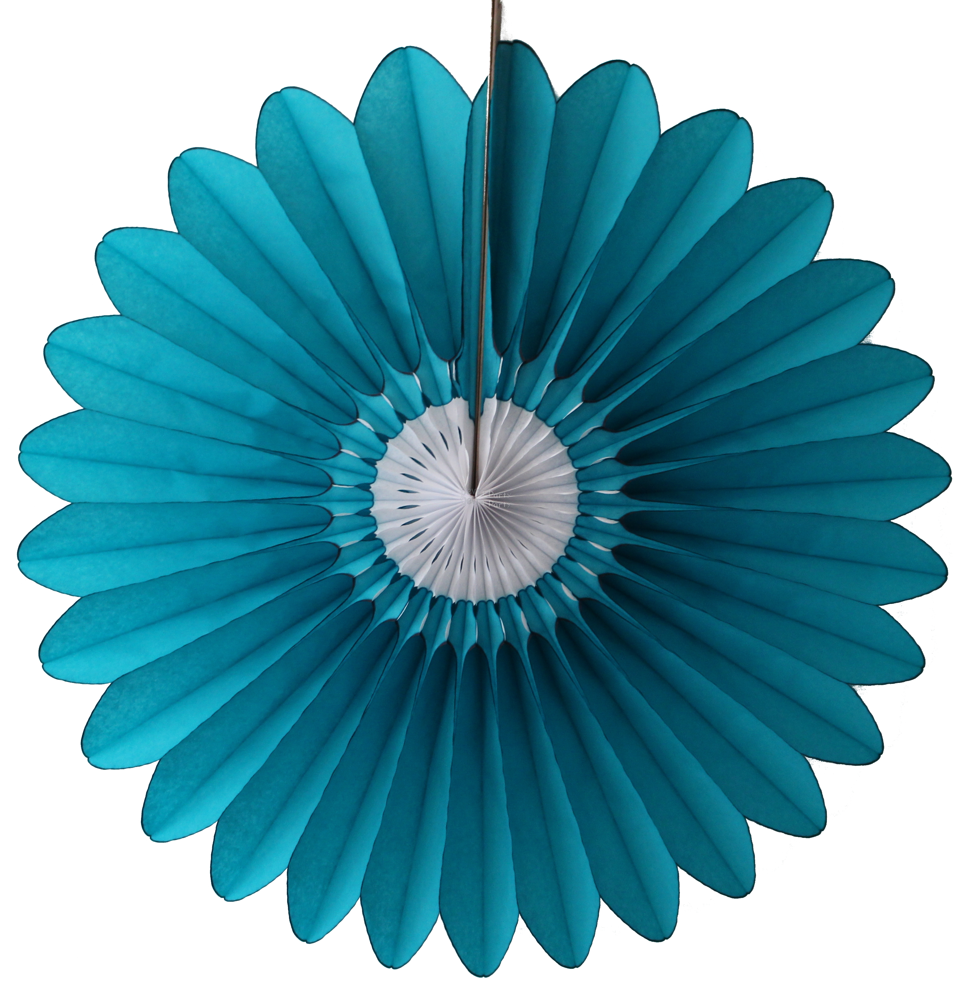 (image for) Teal/White Tissue Paper Fanburst (12 pieces)