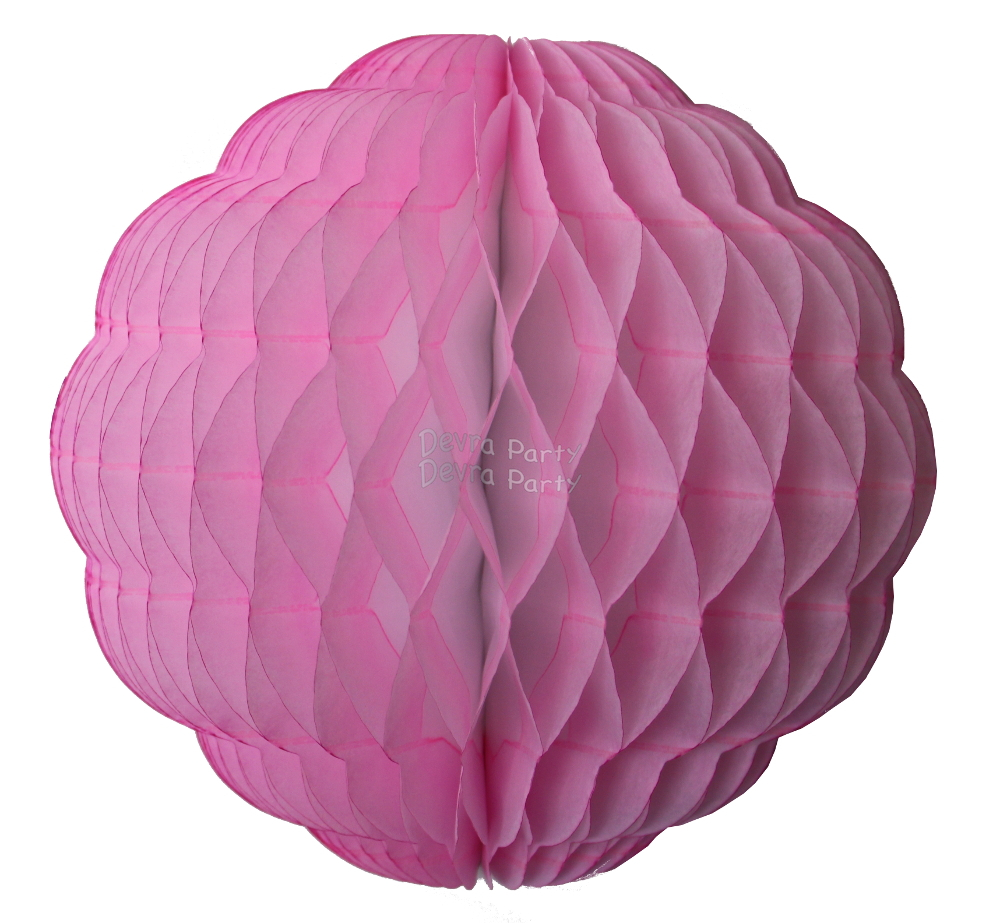 (image for) 8 Inch Puff Ball Vintage Pink and White (12 pcs)