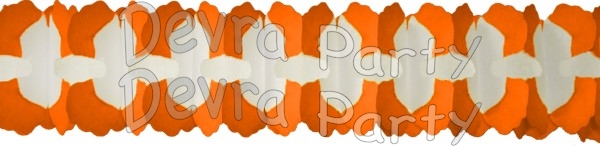 12 Foot Cross Garland Decoration Orange & White (12 pcs) - Click Image to Close