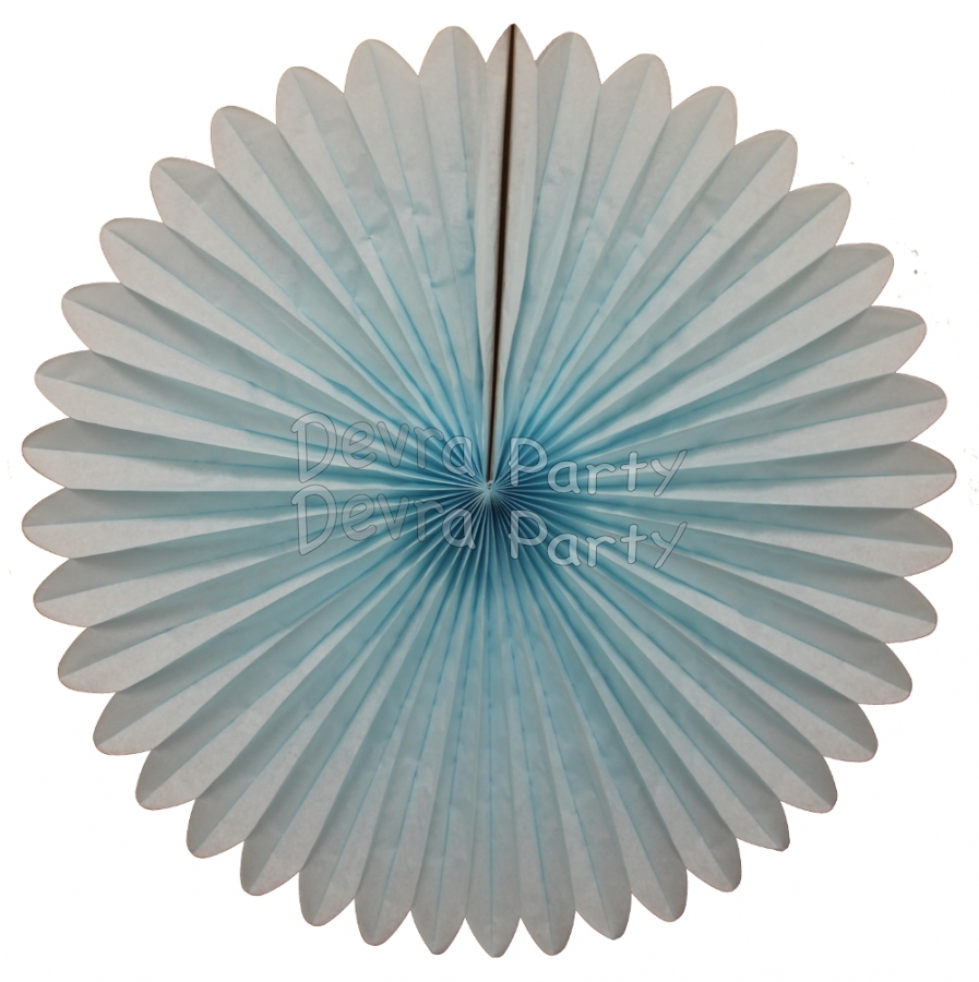 27 Inch Deluxe Fan Light Blue (12 pcs) - Click Image to Close