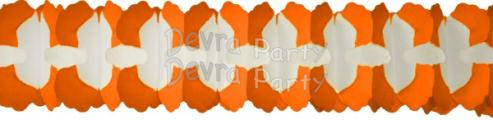 (image for) 12 Foot Cross Garland Decoration Orange & White (12 pcs)